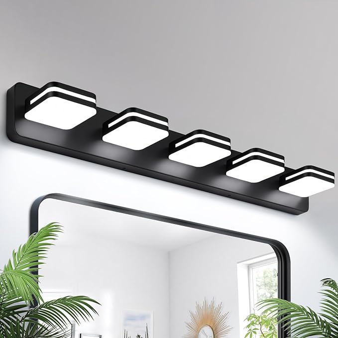 Modern Bathroom Vanity Light Fixtures, 4-Light Acrylic Bathroom Light Fixtures