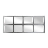 Stryker Windowpane Framed 8-Pane Wall Accent Mirror, Antique Silver