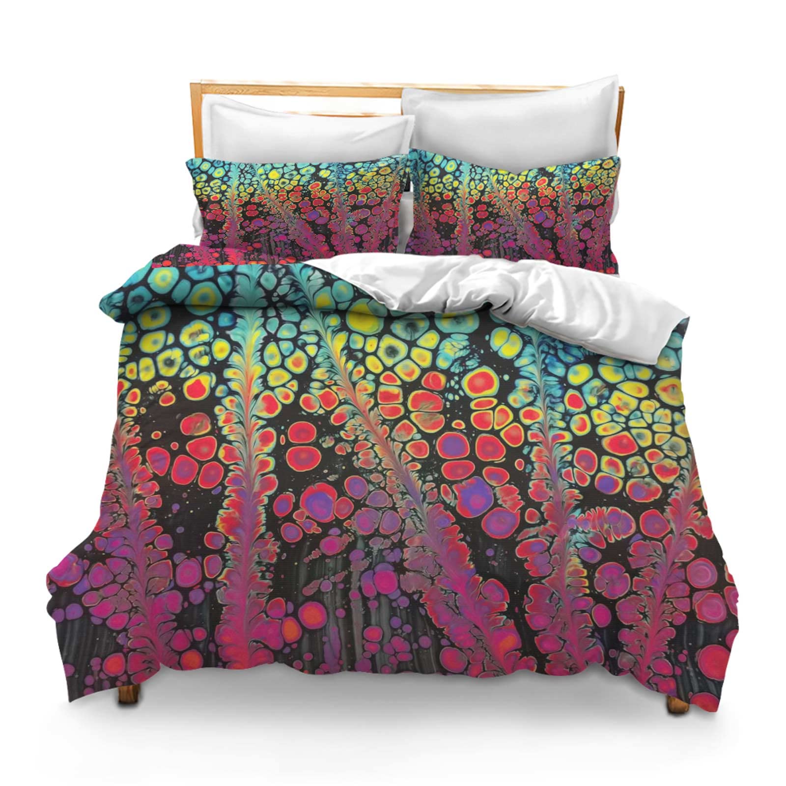 Printed Comforter Cover Set Twin Size Colorful Background Wallpaper Modern Motif Visual Art Beautiful Color Mixtures