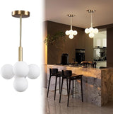 12 Lights Modern Globe Chandelier,Mid Century Gold Bubble Chandelier