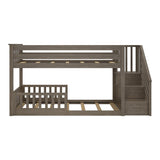 Low Bunk with Stairs and Two Guard Rails, Clay