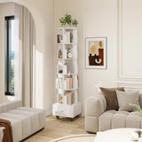 Rotating Bookshelf, 360° Rotating 5 Tier Floor Standing Bookcase Storage Rack
