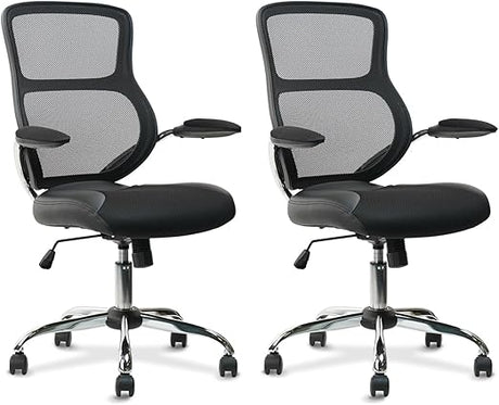 Mid Back Office Chair, Mesh Task Chair with Lumbar Support and Mesh Armrest