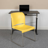 HERCULES Series 880 lb. Capacity Yellow Full Back Contoured Stack Chair