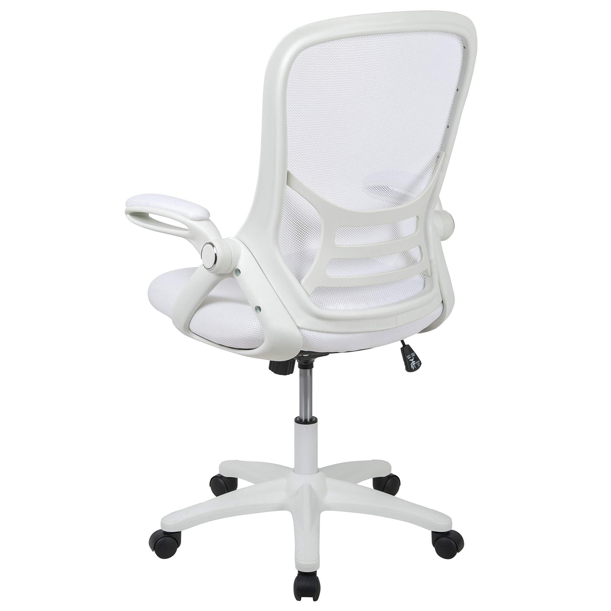 Flash Furniture Porter High-Back Swivel Office Chair with Adjustable Lumbar Support and Height, Ergonomic Mesh Desk Chair with Flip-Up Armrests, White