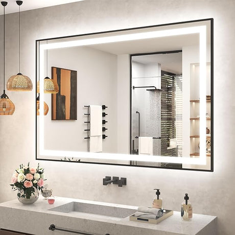 44" x 32" LED Bathroom Mirror, Lighted Bathroom Mirror with Lights, LED Lighted Mirror