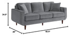 Lexicon Vera Living Room Sofa, Gray