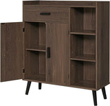 Storage Cabinet with Rattan Doors, Rattan Sideboard Cabinet with 1 Large Drawer,