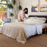 Luxury 100% Lyocell Eucalyptus Duvet Cover Set King Size, Tencel 3PC Vegan Bedding Set