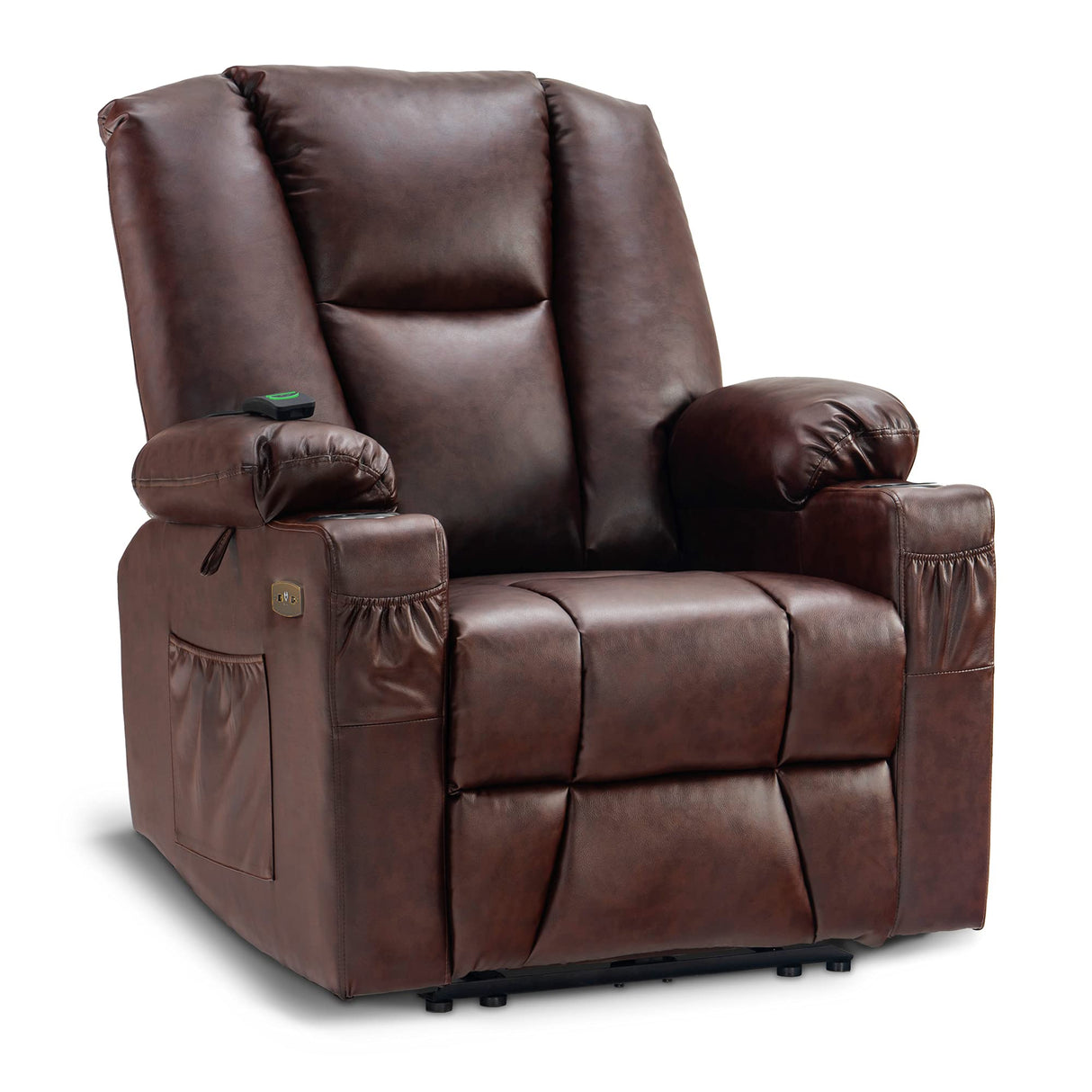 Electric Power Recliner Chair with Massage and Heat, Extended Footrest, USB Ports, 2