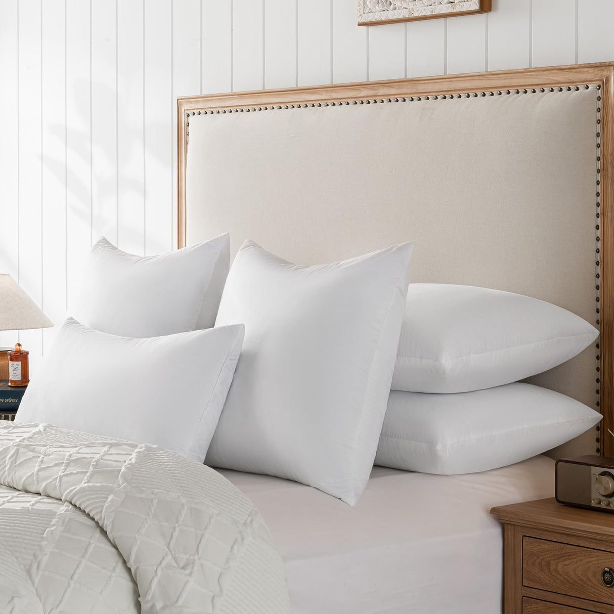 Goose Feathers and Down Pillows, Cotton Cover, Bed Sleeping Hotel Collection Pillows
