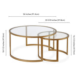 Mitera Round Nested Coffee Table in Brass