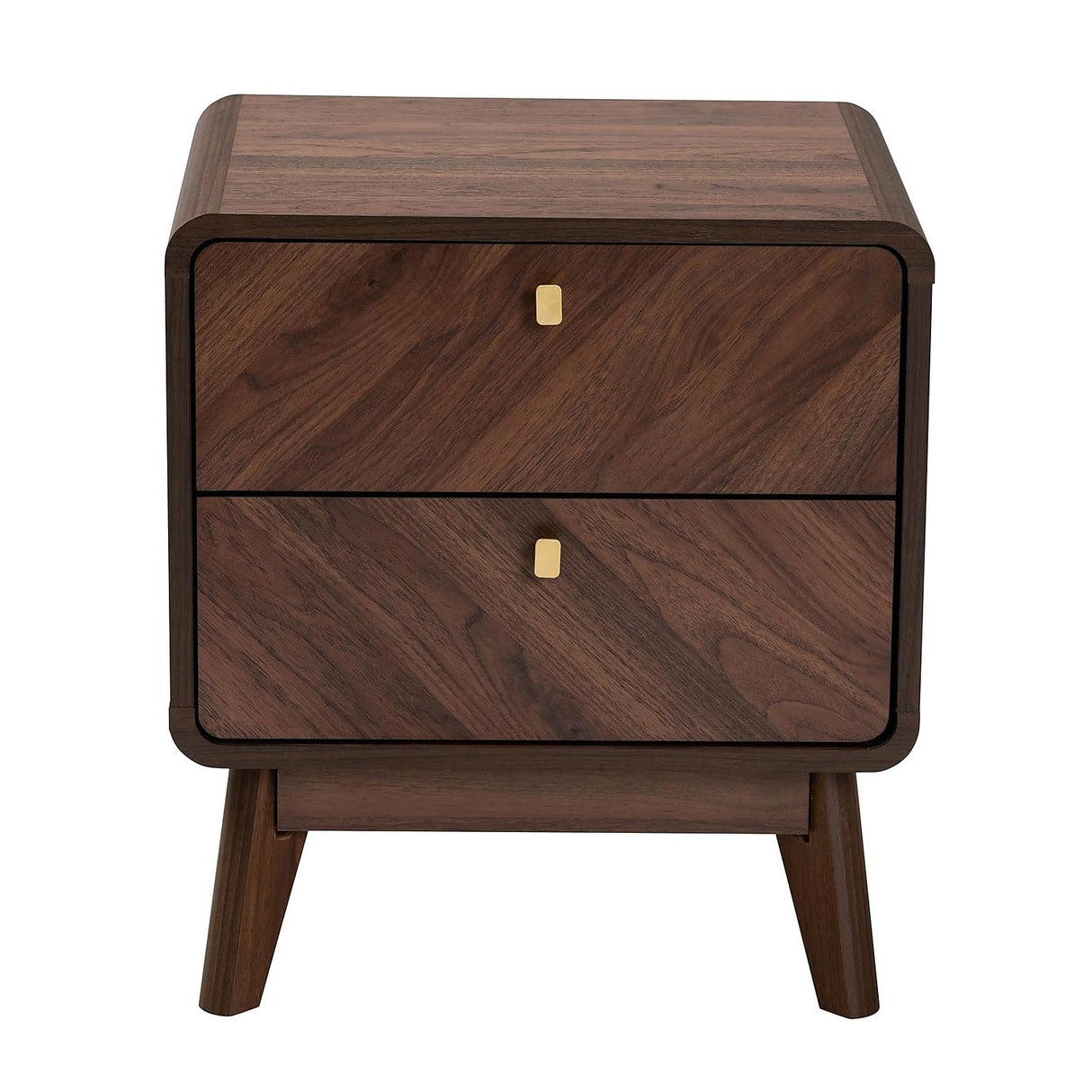 Markell Walnut Brown Finished Wood 2-Drawer Nightstand