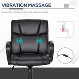 Mid Back Home Office Chair with 2-Point Lumbar Massage, USB Power, Faux Leather