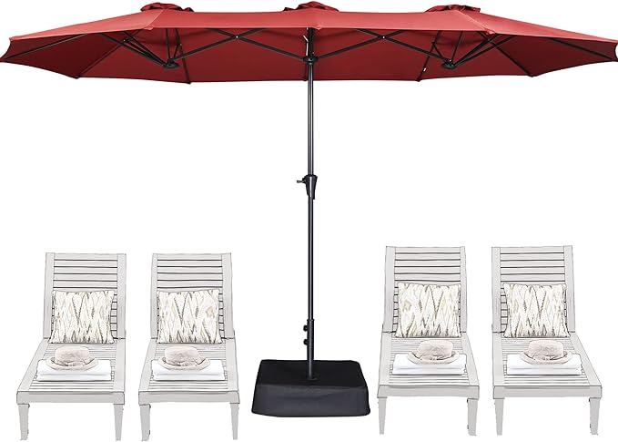 13FT Outdoor Patio Umbrella with Base Included, Double Sided Pool Umbrellas