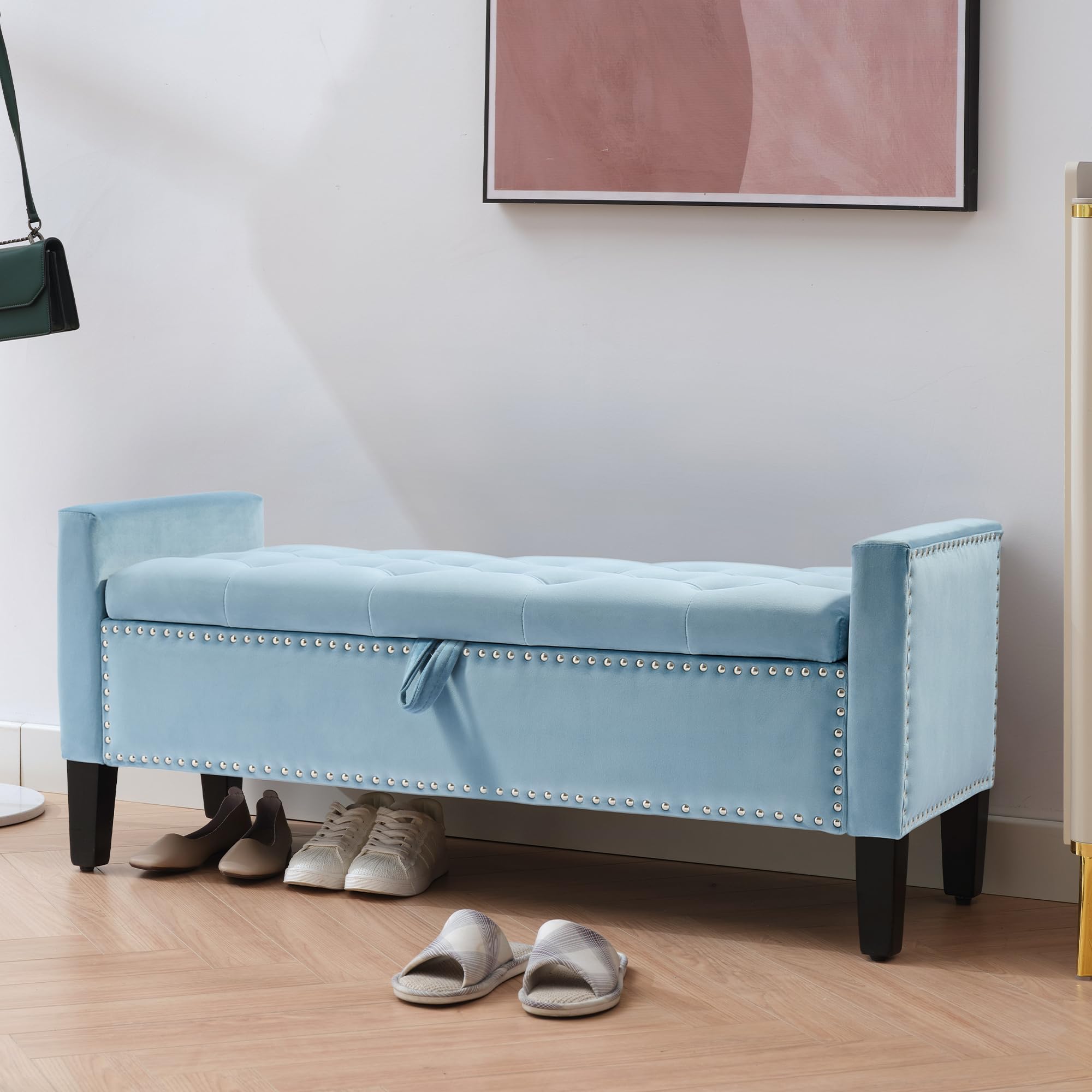 Upholstered Button Tufted End of Bed Bench