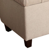 Fabric Upholstered Button Tufted Wooden Bench with Hinged Storage,