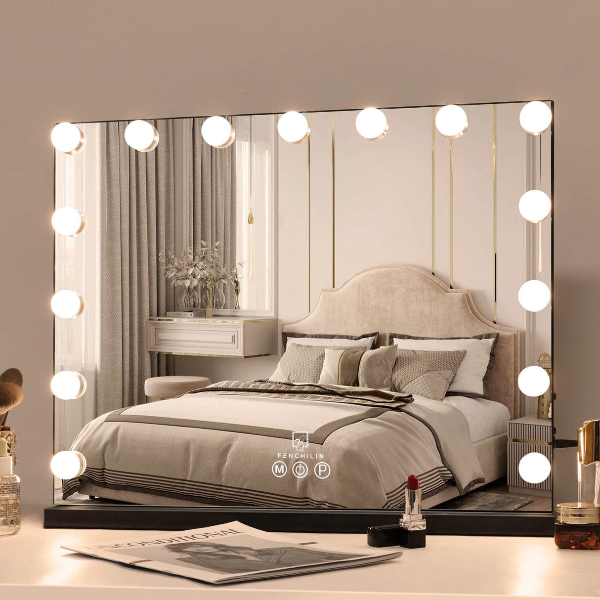 Vanity Mirror with Lights,Hollywood Lighted Mirror with Dimmer Bulbs, Vanity Makeup