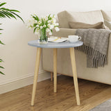 Table, Blue Grey End Table for Small Spaces, Nursery Round Side Table Small Bedside