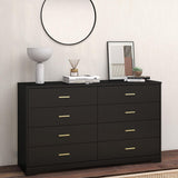 8 Drawer Wood Lateral Dresser, Big Wide Chest of Drawers Storage Organizer