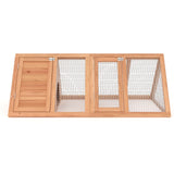 Rabbit Hutch, Small Chicken Coop Outdoor A-Frame Quail Cage with 2 Door & Run Cage