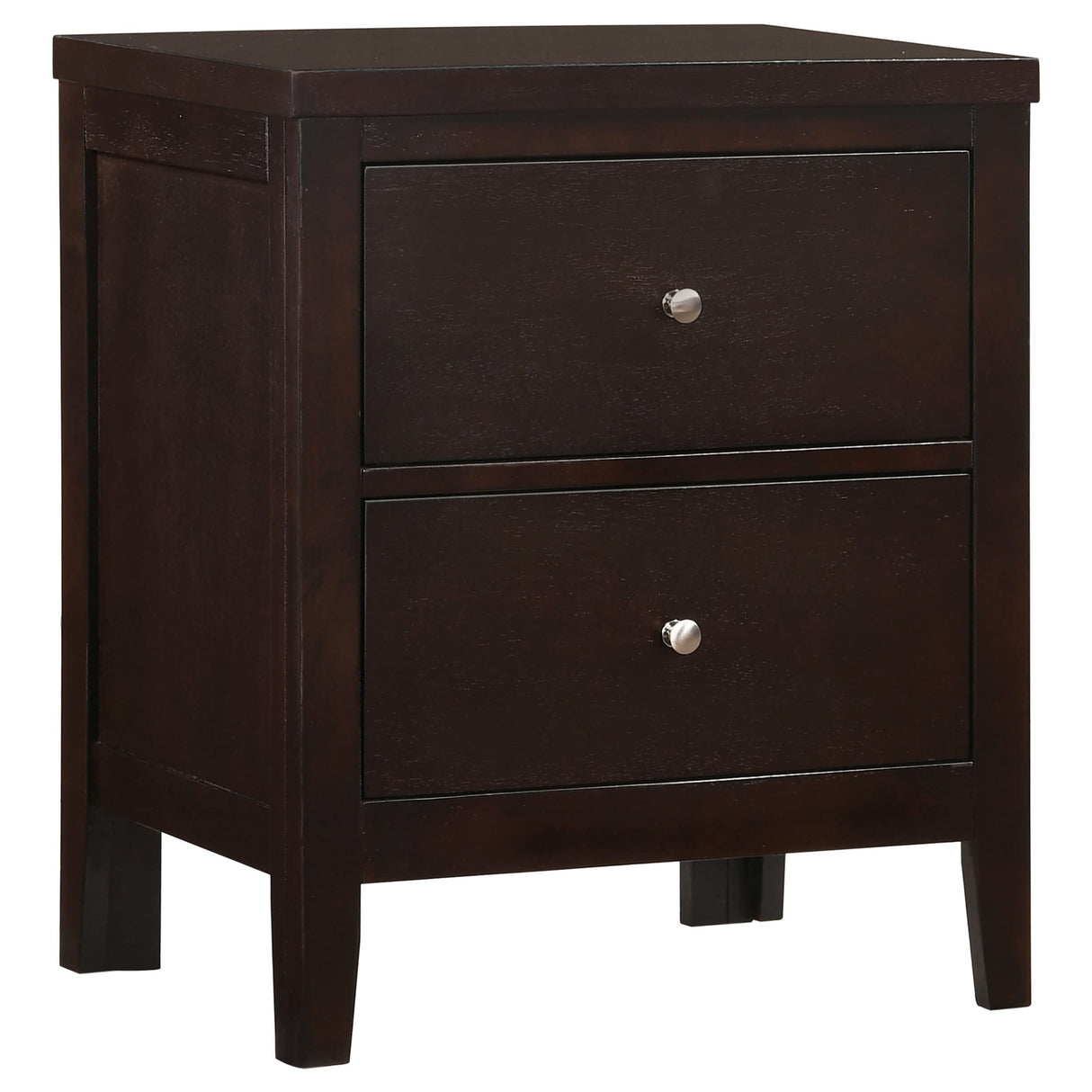 Transitional 2 Drawer Nightstand Bedroom Bedside Table Storage Drawers