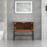 36 Inch Bathroom Vanity with Undermount Ceramic Sink, Mid-Century Bathroom Vanities