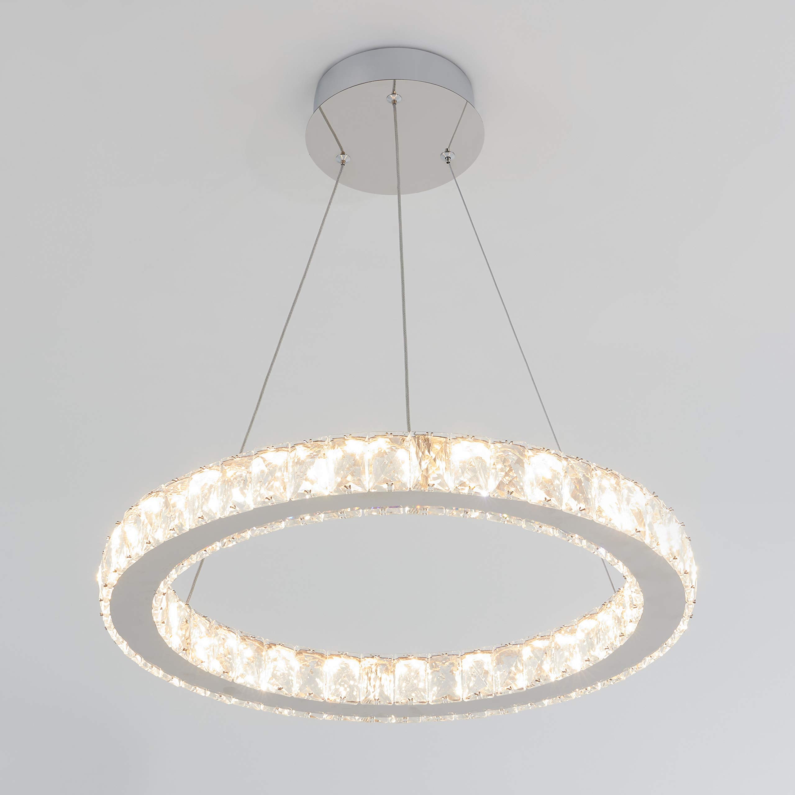 Celebrity 20W LED Glam Chandelier, Chrome Base with Glass Crystal Diffusers - Ideal