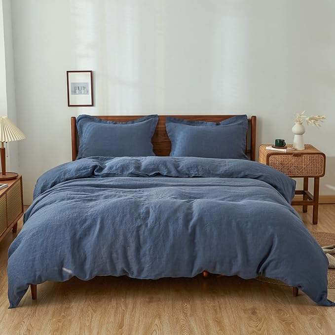 100% Linen Duvet Cover Set, Natural French Flax Linen Duvet Cover Twin Size