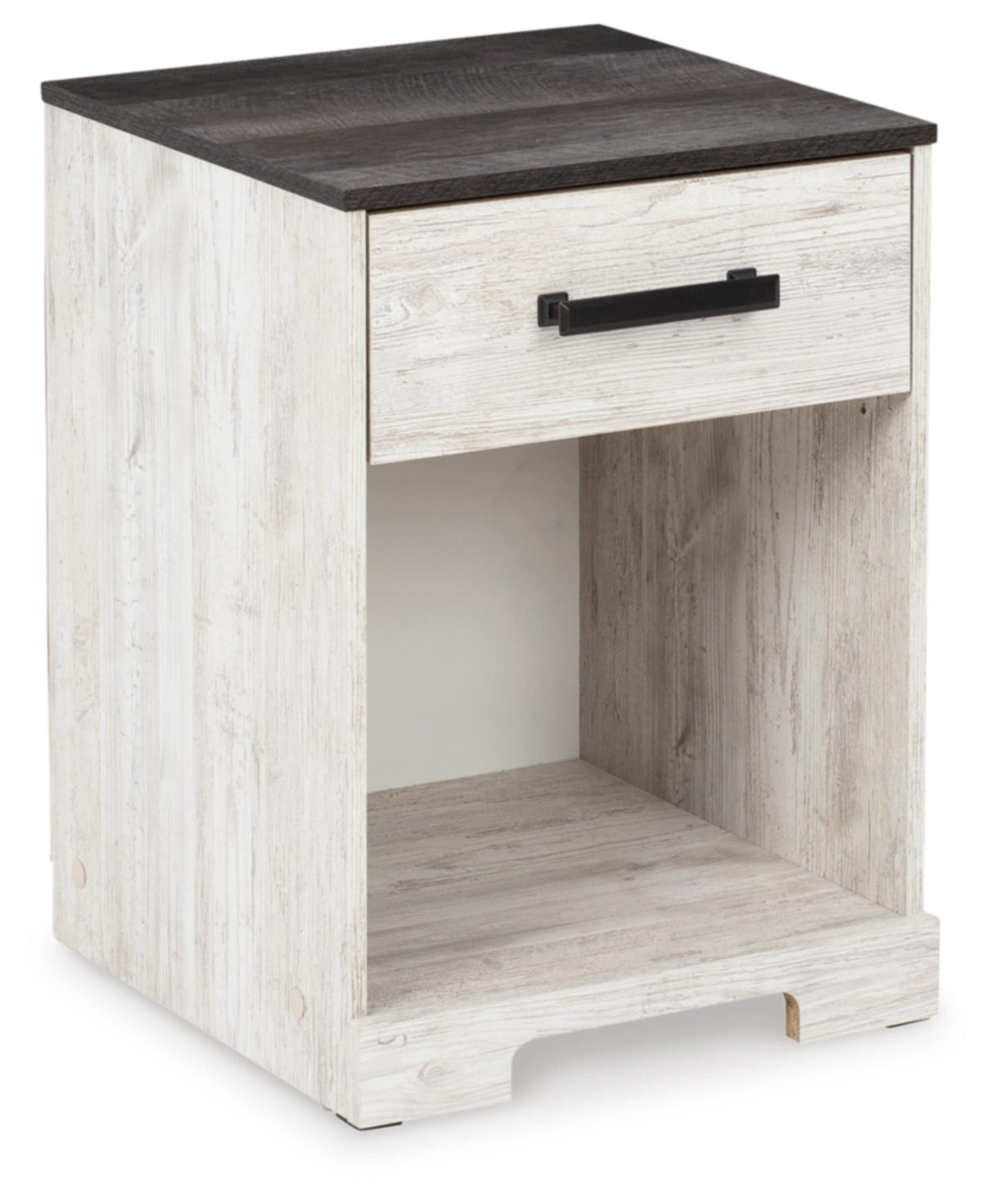 Shawburn 1 Drawer Night Stand Nightstand, 22.09" Tall, Whitewash & Gray