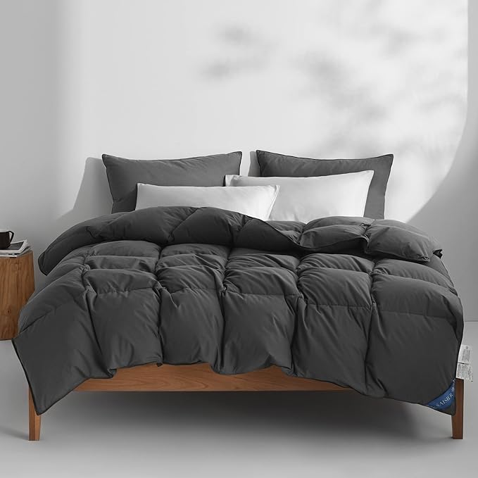 Feather Down Comforter King Size Ultra Soft Premium Down Duvet Insert, All Season
