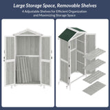 Outdoor Storage Shed with 4 Removeable Shelves