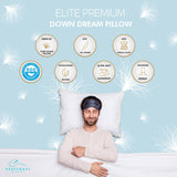 Elite Premium Down Sleeping Pillow 600 Fill Power White Down Available