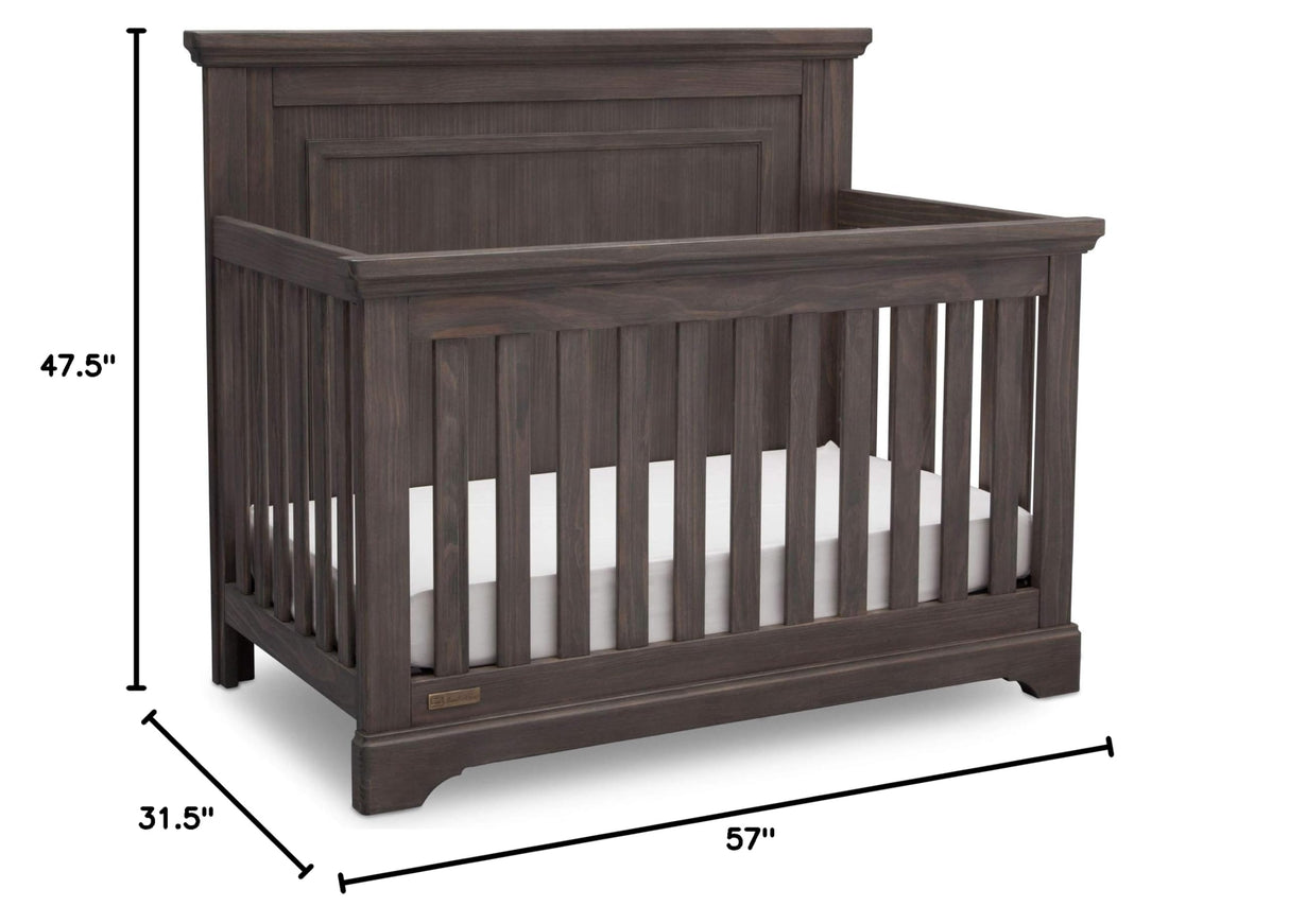 Kids SlumberTime Paloma 4-in-1 Convertible Crib, Rustic Grey + Serta Perfect Slumber