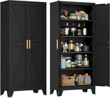 71" Tall Metal Storage Cabinet with 2 Doors and 4 Adjustable Shelves