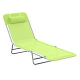 Folding Chaise Lounge Pool Chairs, Outdoor Sun Tanning Chairs with Pillow