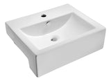 Vitruvius Polished Glossy White Ceramic Rectangular Vessel Sink for Bathroom