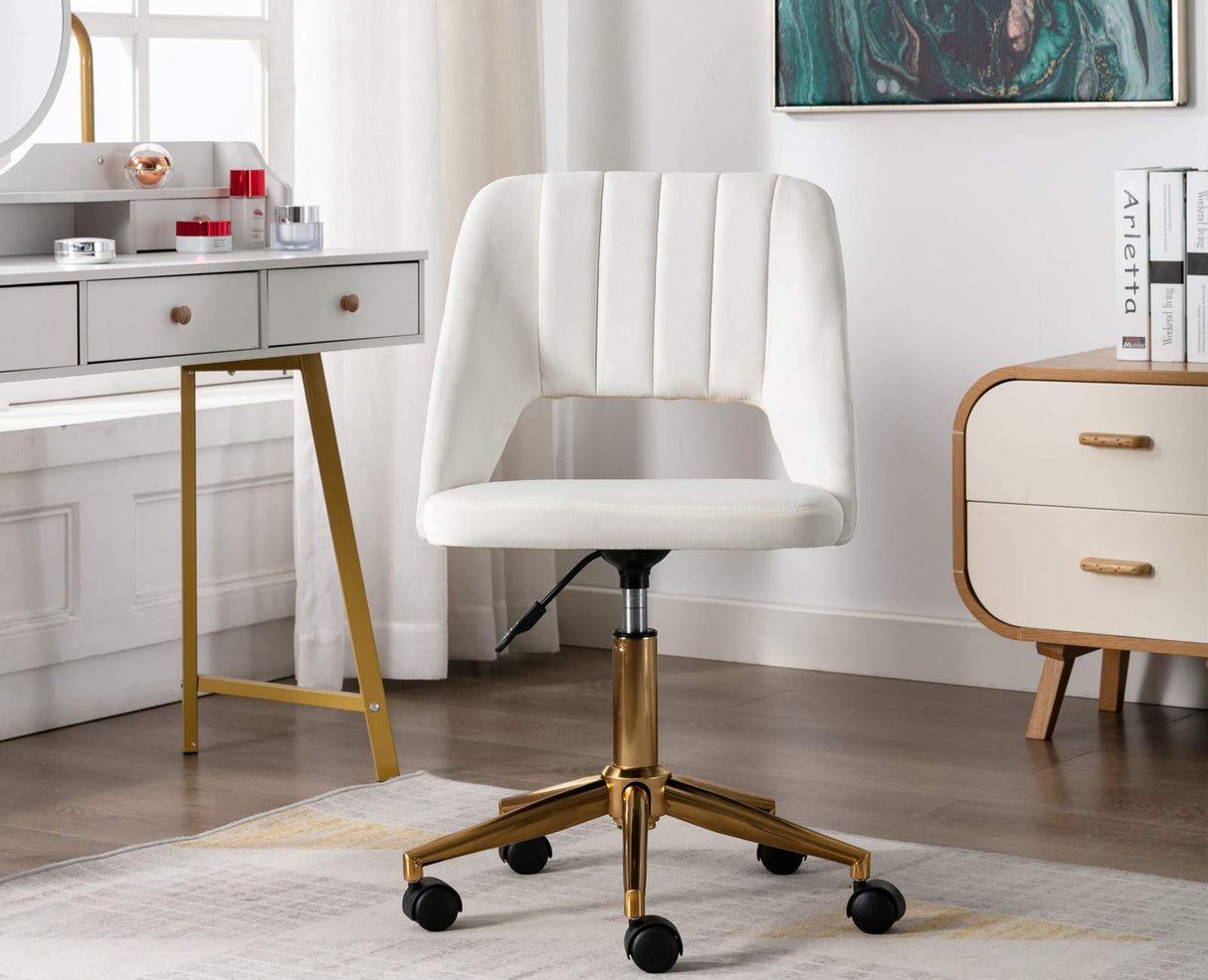 elvet Office Desk Chair with Wheels, Mid Back Modern Home Office Chair Small and Cute