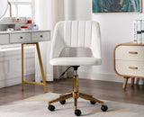 elvet Office Desk Chair with Wheels, Mid Back Modern Home Office Chair Small and Cute