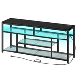 LED TV Stand with Charging Station - 4-Tier Entertainment Center for 65" TVs