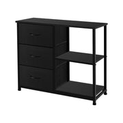 Rustic Brown Fabric Dresser, 4 Drawer Organizer Unit with 2 Shelves, Storage Chest