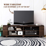 Wood TV Television Stands, Large, Walnut