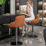 Black Titanium Stainless Steel Bar Stools,Grade Modern Leather Bar Chair