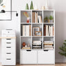 9 Cube Storage Organizer with Drawers, White Tall Bookshelf with Storage