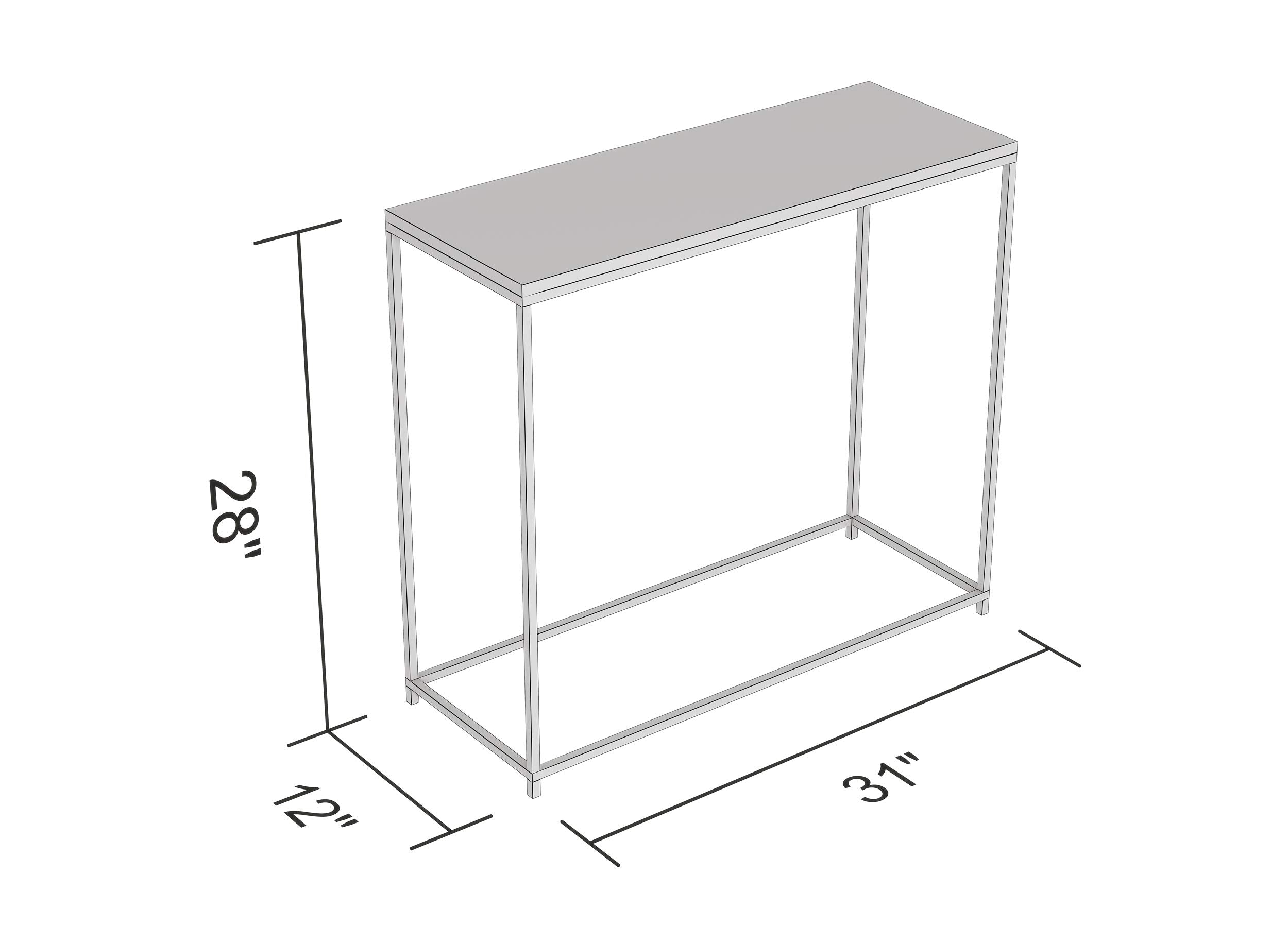 Safdie & Co. Console Table, White, 12D x 31W x 28H in