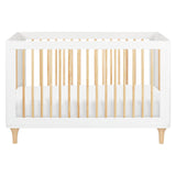 Lolly 3-in-1 Convertible Crib with Toddler Bed Conversion Kit in White and Natural,