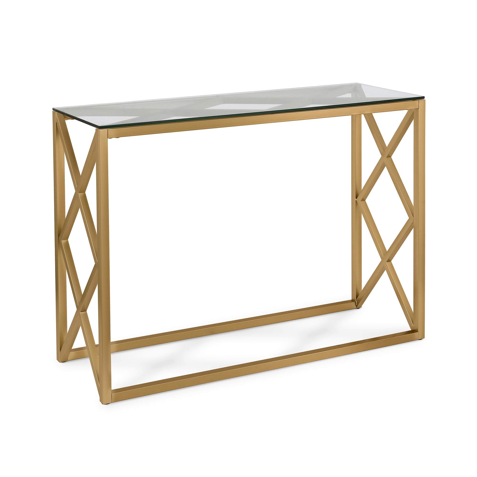 Dixon 42'' Wide Rectangular Console Table in Brass