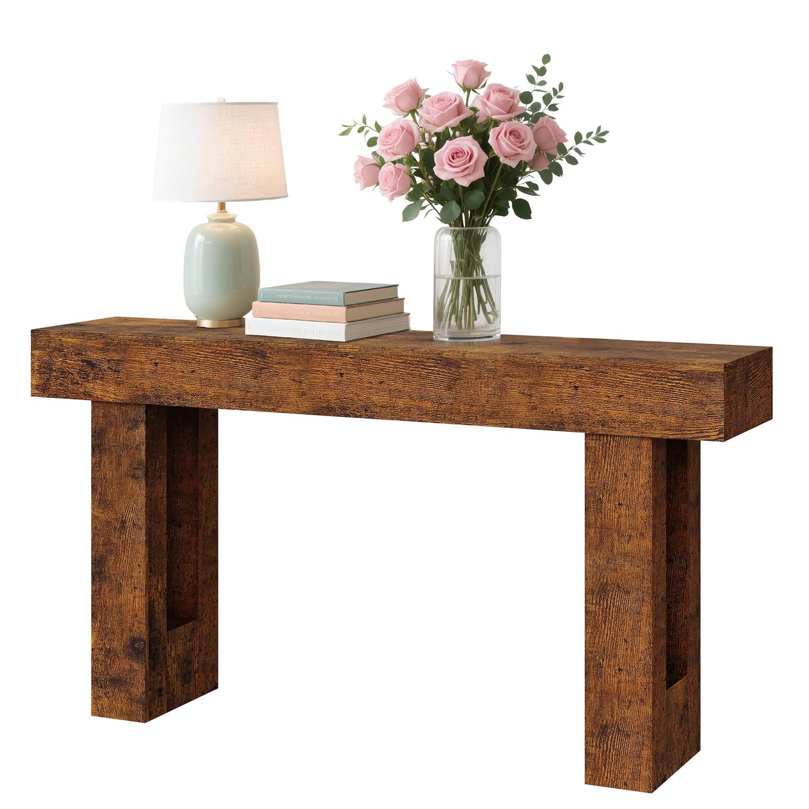 63-Inch Rustic Console Table for Entryway