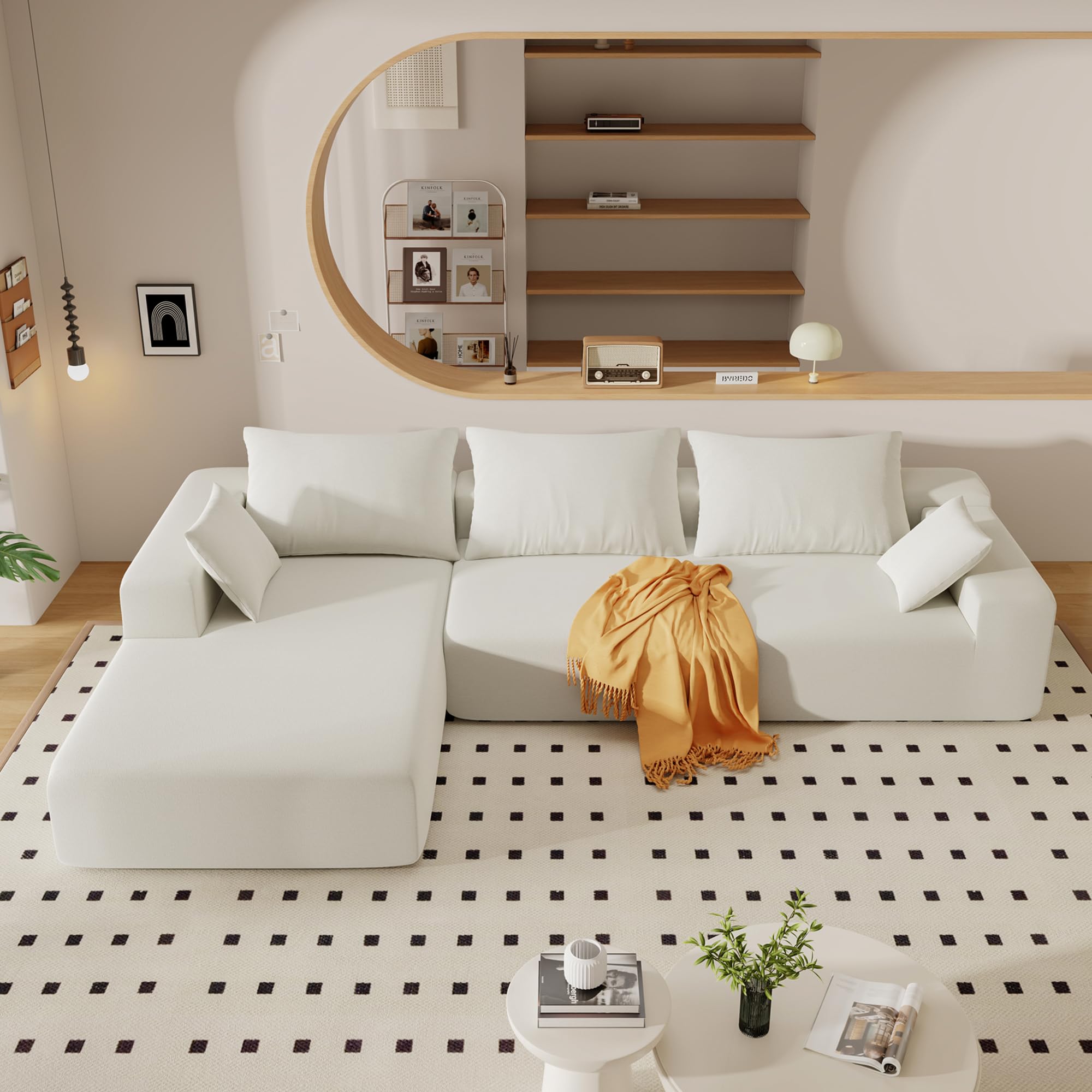 P.Purlove Modular L-Shaped Sectional Sofa – Multiple Sizes, Reversible Chaise