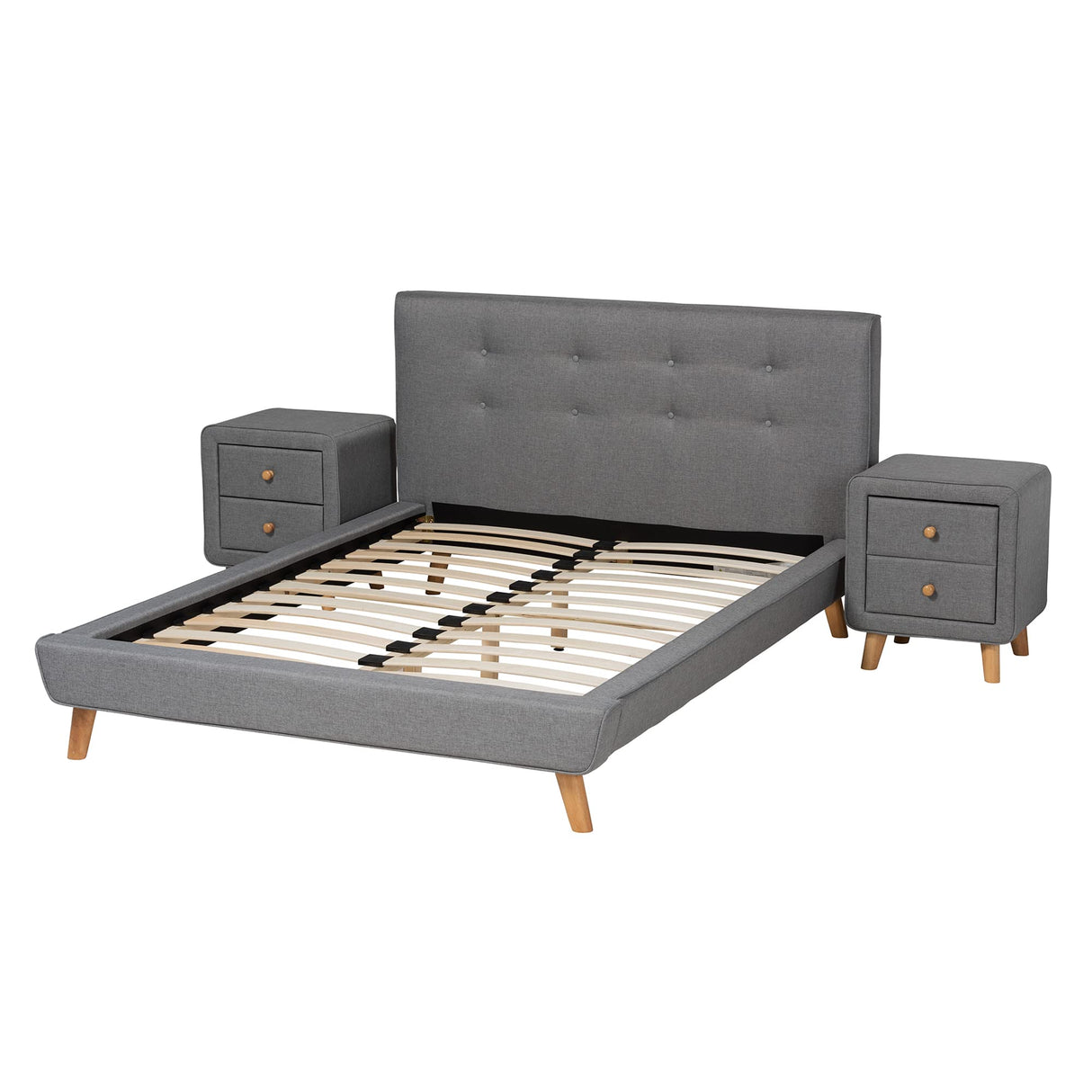 Jonesy Bedroom Set, Full, Grey/Oak Brown